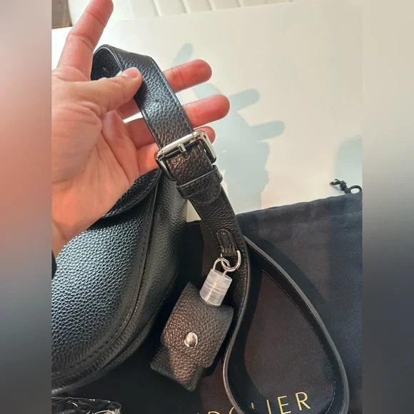 Shay Bandolier Black Crossbody Bag with Chain Strap (silver!) - Picture 9 of 16